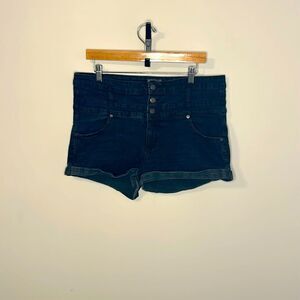 Mossimo Supply Co Black High Rise Stretch Denim 99% Cotton Triple Button 18